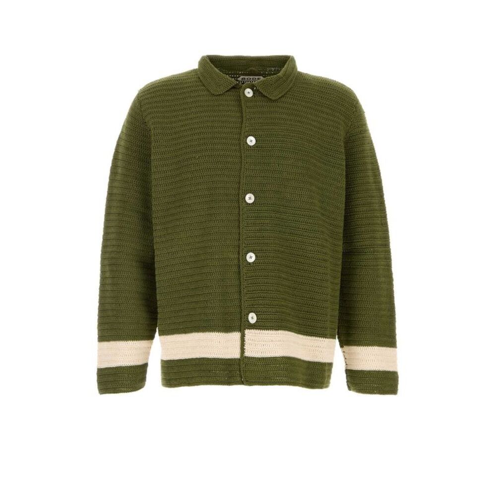 Bode Men Green Crochet Marsh Shirt